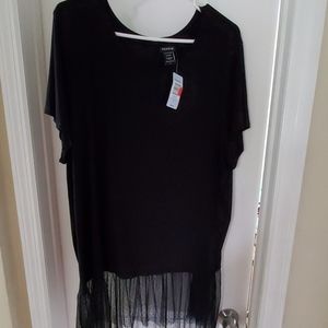 Torrid black top with tool material bottom